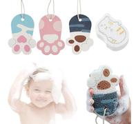 JEYORZY Spugna Neonato Bagnetto, 4Pezzi Spugna Bagnetto Bimbi Riutilizzabili, Baby Relax Sponge, Spugne da Bagno con Cartoni Animati, Spugna Ultra Assorbente, per Il Bagnetto Dei Bambini e Dei Neonati