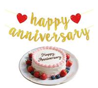 JEYORZY Stendardo di Buon Anniversario, anniversario matrimonio, decorazioni matrimonio, con Cuori per la Festa Nuziale