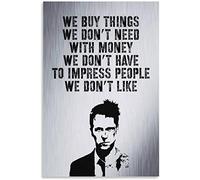 JEYUAN Stampa su tela poster 60 * 90cm Senza Cornice Fight Club Citazione Ispiratore Film Poster Soggiorno Camera da letto Pittura Opera d'arte