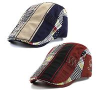 JFAN Coppola Basco Uomo in Cotone Berretto Vintage Regolabile Newsboy Flat cap Cappello Uomo Taglia Unica