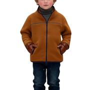 JFAN Giacca Invernale Bambini con Doppio in Pile Polare Giacca Ragazzi Felpa con Zip Caldo e ispessito Giubbotto Bambino Invernale 8-12(marrone,11-12 anni)