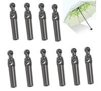 JFangZHZH 10 Pezzi Perline Coda Ombrello in Plastica Nero,Accessori Ombrello per Riparazione,Pezzi di Ricambio per Ombrello Pieghevole,Facile Installazione