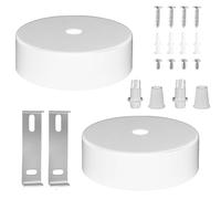 JFangZHZH Base per Lampada Bianca in Alluminio,2 Pezzi Supporti Resistente per Lampade da Tavolo e da Terra,Rosone plafoniera,Coprifilo soffitto,Design Moderno e Minimalista