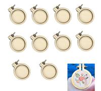 JFangZHZH Mini Telaio da Ricamo,10 Pezzi Mini Telaio a Punto Croce in Legno,Anello da Telaio Cornici,per Fai da Te Punto Croce Collane Ciondoli Ricami Progetti Artistici E Artigianali,30X25mm