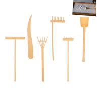 JFangZHZH Set Giardino Zen da Tavolo 6 Pezzi,Rastrelli di Plastica Resistente, Attrezzi per Creare Disegni nella Sabbia e Decorazioni Feng Shui,per Meditazione,Ufficio o Casa