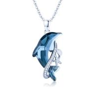 JFASHOP Collana con delfino in argento Sterling 925 con ciondolo a forma di delfino per donne ragazze compleanni Natale festa della mamma regali