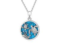 JFASHOP Collana Tartaruga Argento 925 Ciondolo Animale Turchese Collana Tartaruga Tartaruga Oceano Gioielli Regali Donne Uomini Bambini Ragazze