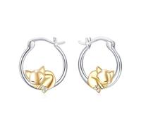 JFASHOP Orecchini da donna in argento sterling 925, a cerchio, con animale, Huggie, piccoli orecchini a cerchio, regalo per la festa della mamma, ipoallergenici, per donne, ragazze e bambini