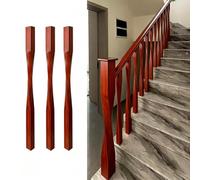 JFBLSD Colonnine per Scale in Legno massello, Elementi per ringhiere Interne e balaustre in Stile Contemporaneo - Componenti per corrimano e Arredamento Moderno(Red,3Pcs)