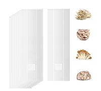 JFBUCF Confezione da 30 sacchetti per coltivazione di funghi grandi, spessi 4,7 ml, in autoclave, con adesivi, sacchetto per coltivazione di funghi, con filtro traspirante da 0,2 micron, 50 x 15 cm