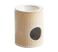 JFGCTYHXY Bruciatore per aromaterapia, Portacandele in Ceramica Vintage con Ciotola Divisa, diffusore di aromi for aromaterapia, Decorazioni for casa e Ufficio(Light Yellow)