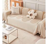 JFGCTYHXY Copridivani, Copridivano reversibile in ciniglia, copridivano bifacciale, asciugamano grigio for(Beige,180x180cm)