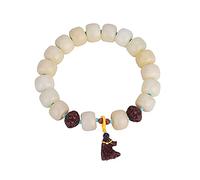 JFGCTYHXY corone di preghiera, Rosario con perline di Bodhi Buddha in radice giada bianca, for uomo e donna, un braccialetto ad anello singolo(Wit)