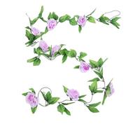 JFGCTYHXY Decorazioni Floreali Artificiali, 3PCS 2M Hanging Floral Wedding String Party Garden Decor(3pcs 9 Heads Purple)