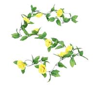 JFGCTYHXY Decorazioni Floreali Artificiali, 3PCS 2M Hanging Floral Wedding String Party Garden Decor(3pcs 9 Heads Yellow)