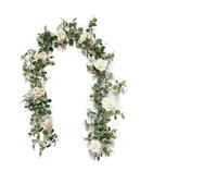 JFGCTYHXY Decorazioni Floreali Artificiali, White Rose PeonyEucalyptus Strands for Wedding Birthday Party Home Garden Decoration(1pc Cham Rose)