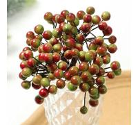JFGCTYHXY Fiori Artificiali, 50 Teste di Bacche Artificiali, Fiori Finti, Decorazioni Natalizie, Ornamenti for L'Albero Natale, Schiuma for for la casa, Accessori Fai da Te for ghirlande(Red Green)