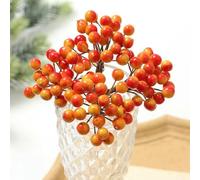 JFGCTYHXY Fiori Artificiali, 50 Teste di Bacche Artificiali, Fiori Finti, Decorazioni Natalizie, Ornamenti for L'Albero Natale, Schiuma for for la casa, Accessori Fai da Te for ghirlande(Red Yellow)