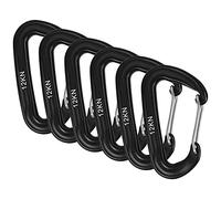 JFGCTYHXY Moschettone, 6 Pezzi moschettone 12KN for impieghi gravosi Chiave for amache Campeggio Escursionismo Zaino in Spalla Arrampicata Clip a Scatto Fibbia Gancio di bloccaggio(6pcs Black)