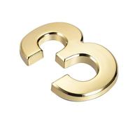 JFGCTYHXY Numeri civici, Numero civico Autoadesivo da 3,94 Pollici in plastica ABS, Numero 0/3 for casa, Hotel, Cassetta Postale, indirizzo, Cartello(Gold,3)