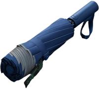 JFGCTYHXY ombrello, apertura e chiusura automatica, compatto ad alta resistenza al vento, con strisce riflettenti(Dark Blue)