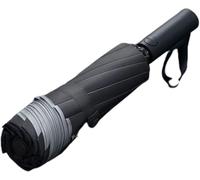 JFGCTYHXY ombrello, apertura e chiusura automatica, compatto ad alta resistenza al vento, con strisce riflettenti(Black)