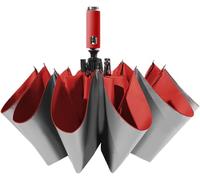 JFGCTYHXY ombrello, ombrello da viaggio antivento, leggero, automatico, robusto e portatile, con illuminazione rotante a LED(Red)
