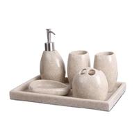 JFGCTYHXY Set da Bagno, Set da Bagno Europeo in Pietra arenaria, Cinque Pezzi, Set for Il Lavaggio degli spazzolini Denti, Tazza for Lo spazzolino