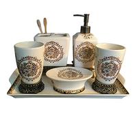JFGCTYHXY Set da Bagno, Set da Bagno in Ceramica in Stile Europeo, Composto Cinque Pezzi: Bicchiere portaspazzolino, Set, Kit for Il Lavaggio