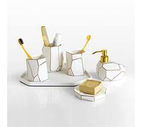 JFGCTYHXY Set da Bagno, Set da Bagno in Ceramica Phnom Penh Cinque Pezzi, Set Nordico for Coppia, for Il Lavaggio Sposa
