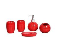 JFGCTYHXY Set da Bagno, Set di Accessori for Il Bagno da in Ceramica in Stile Europeo Semplice for Lavaggio 5 Pezzi