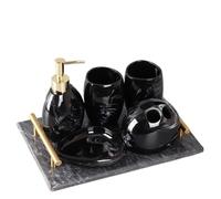 JFGCTYHXY Set da Bagno, Set di scovolini for Il Bagno Ink, Cinque Pezzi, Set Tazze e scopini for in Stile Nordico, Vassoio in Marmo