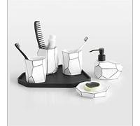 JFGCTYHXY Set da Bagno, Set for spazzolino da Denti for Coppia, Set di Bicchieri for Il Lavaggio, Bagno in Ceramica, WC a Cinque Pezzi