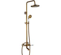 JFGCTYHXY Set Doccia, Set con soffione Doccia da 20 cm e doccetta Manuale, Barra Regolabile in Altezza, Facile Installazione