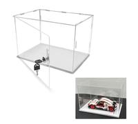 JFGCTYHXY Vetrina in Acrilico, Vetrina Protettiva Antipolvere con Base Bianca, con Serratura e Chiave, Contenitore da banco for Action Figure(40cm(16") x40cm(16") x20cm(8"))