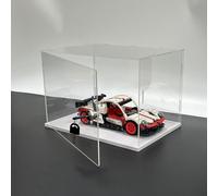 JFGCTYHXY Vetrina in Acrilico, Vetrina Trasparente automontante, Contenitore for Modelli in Acrilico con Serratura e Base Bianca, Oggetti da Collezione(40cm(16") x40cm(16") x30cm(12"))
