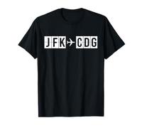 JFK a CDG Route New York Paris Maglietta