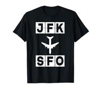 JFK a SFO Route New York San Francisco Maglietta