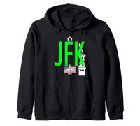JFK Airport CODICE Bagaglio Tag New York USA Felpa con Cappuccio
