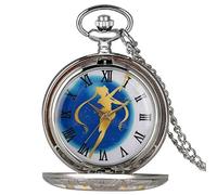 JFNHUTL Orologio da Tasca al Quarzo a Tema Sailor Moon con Numeri Romani, quadrante con Display, Collana in Argento con Ciondolo, Regali di Lusso per Ragazze e Donne