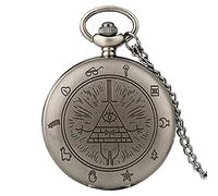 JFNHUTL Orologio da Tasca al Quarzo Gravity Bill Cipher Fall Time Gem Collana Ciondolo Orologio Regali