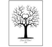 JFNKLFG Albero per Impronte digitali Pittura delle Impronte digitali for Matrimoni, Albero di Accesso Fai-da-Te(Color 07,21x30cm)