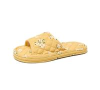 JFNKLFG Fabric Slippers Version With Three-layer Thick Sole Breathable And Quiet Indoor Home Shoes, Soft Comfortable(Orange)