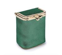 JFNKLFG Portamonete portatile con chiusura a bacio specchio Borsa for gioielli in pelle squisita semplice in tinta unita(Green)