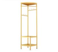 JFUNANQH Appendiabiti angolare, Appendiabiti da Ingresso con Contenitore, Supporto angolare Indipendente per Ingresso, per Camera da Letto, Soggiorno (Oro)