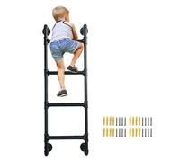 JFUNANQH Scala di Sicurezza per soffitta in Metallo Nero, Scala di Uscita per soffitta, Scala per Letto a Castello, Scala per dormitorio, Biblioteca, Letto Alto, Scala di Sicurezza da 3,3 p