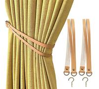 JfwuHap - Fermatende in pelle, 2 pezzi, fermatenda in pelle, per ufficio, bar, balcone, decorazione (cachi)