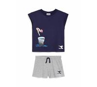 Diadora JG.Set SS Sport Art, Classic Navy, S Bambine e Ragazze