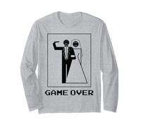 JGA Matrimonio Sposo Divertente Game Over Maglia a Manica