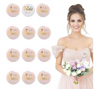 JGA - Set di 12 bottoni da sposa, spilla JGA Buttons per addio al celibato, accessori da donna, accessori per feste di addio al celibato